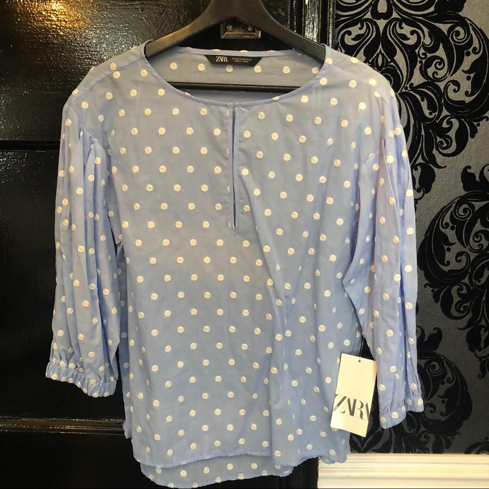 Zara baby blue Blouse